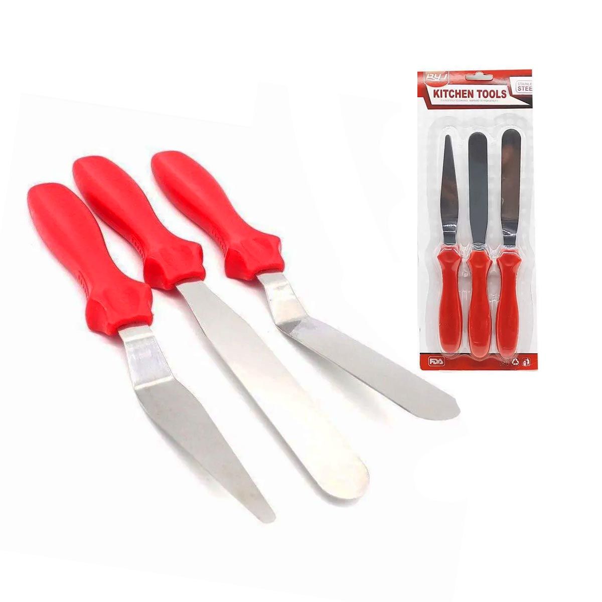 KIT ESPÁTULA INOX COM 3 CORES – YDH-1927