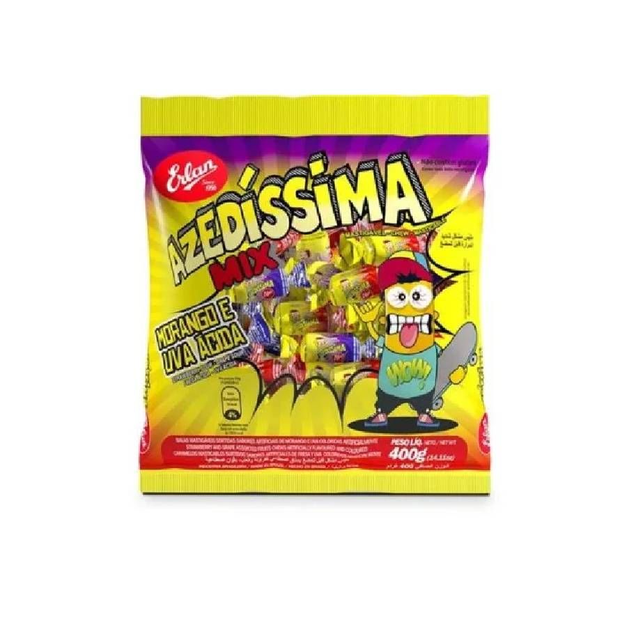 Bala Mastigável Mix Azedíssima 400g | Erlan