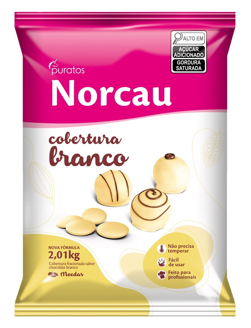 Cobertura Norcau Gotas 2kg Branco | Puratos