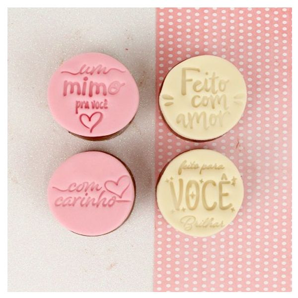 Kit Carimbos Frases Mimos Amarelo C/5 - B...