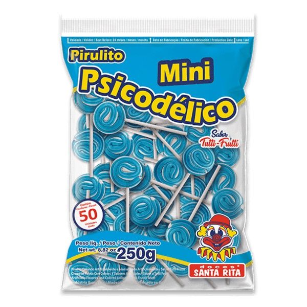 Pirulito Mini Psicodélico Azul – 250g – P...