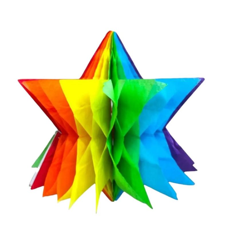 ENFEITE ESTRELA COLORIDA JUNINO 25cm YDH-...