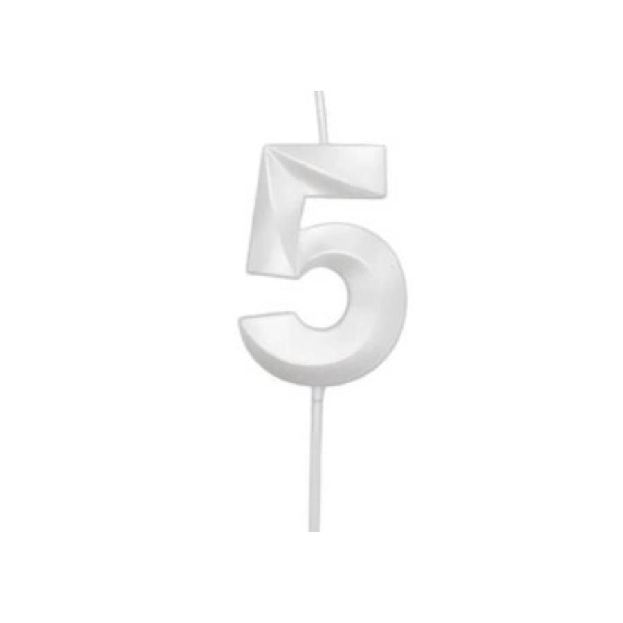 Vela Mini Design Nº5 - Cores - Silver Festas