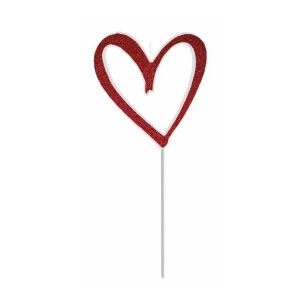 Vela Coração Glitter - Cores - Silver Festas