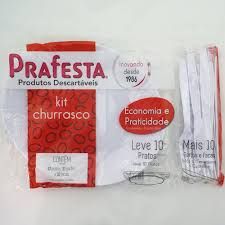 Kit Churrasco Branco com 30 Unidades – Pr...