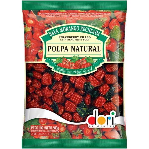 Bala Morango Recheada 600g – Dori
