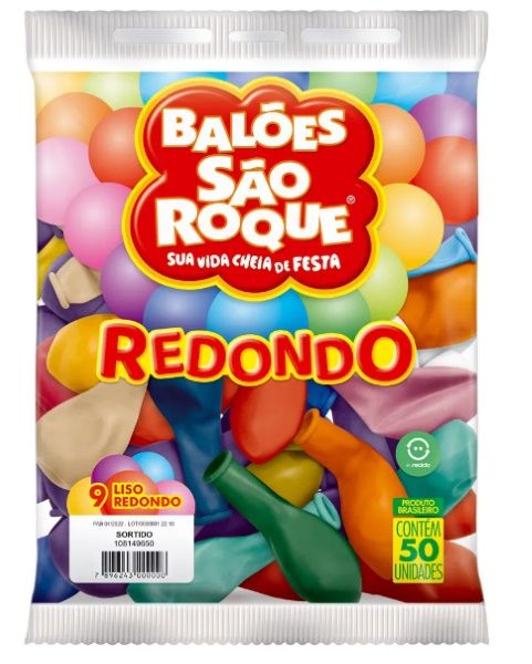 Balão 9" Liso Redondo Sortido Pacote com ...