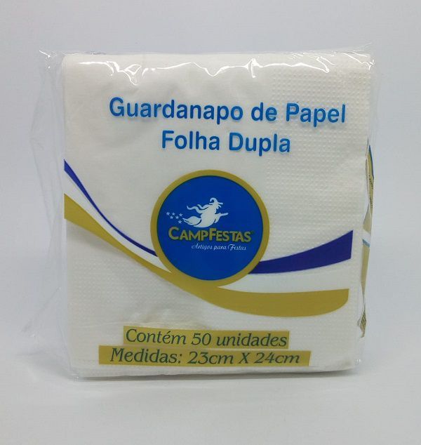 Guardanapo Folha Dupla 23x24 cm Branco co...