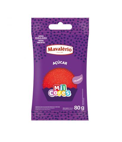 Açúcar Colorido Vermelho 80g – Mavalério