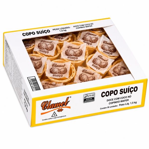 Copo Suíço Doce Coco Copinho Wafer Croca ...
