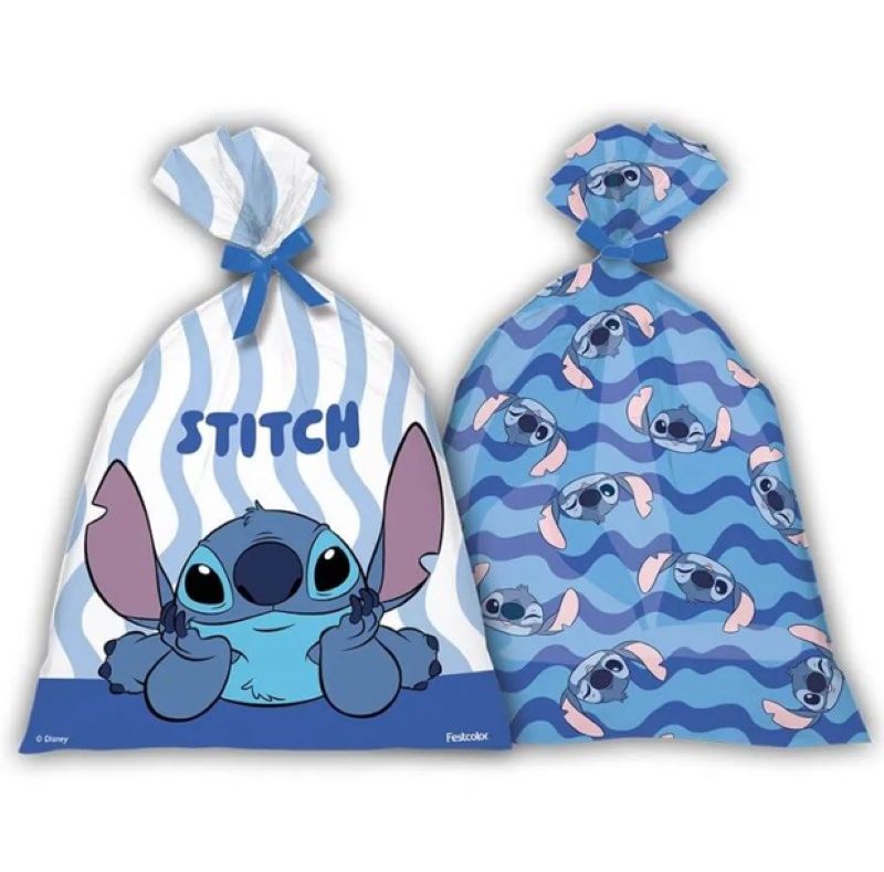 SACOLA PLASTICA STITCH NEW C/8