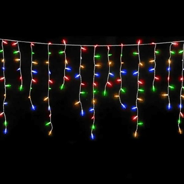 Cascata 400 LEDs Colorida  Fio Transparen...