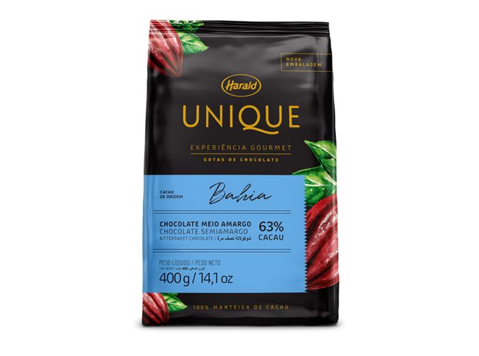 Chocolate Unique Gotas 400g 63% Bahia Harald
