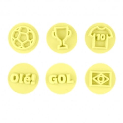 Kit Carimbos Futebol Amarelo (2 cm) C/6 -...