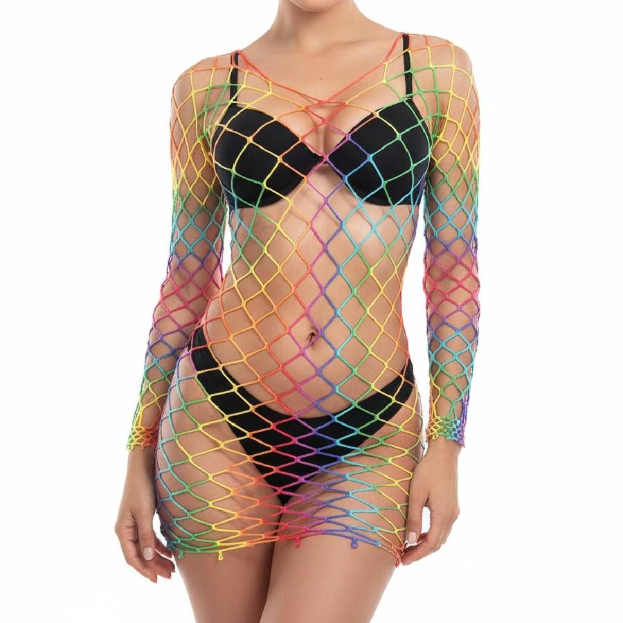 VESTIDO ARRASTÃO COLORIDO 