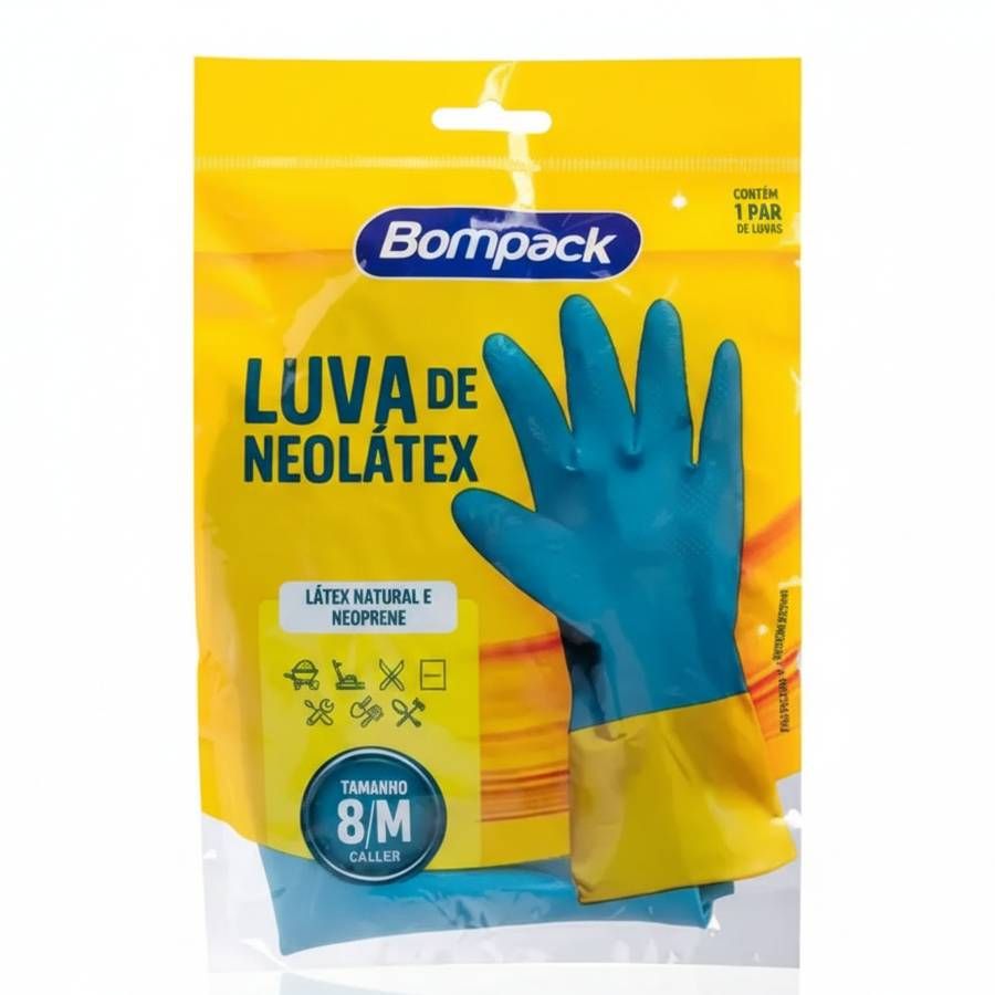 Luva Neolatex Bompack M (8) – Unidade