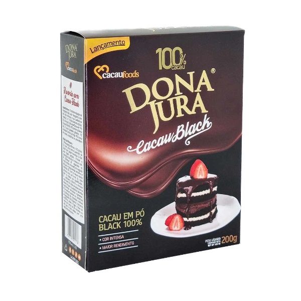 CACAU EM PO ALCALINO BLACK DONA JURA 200G