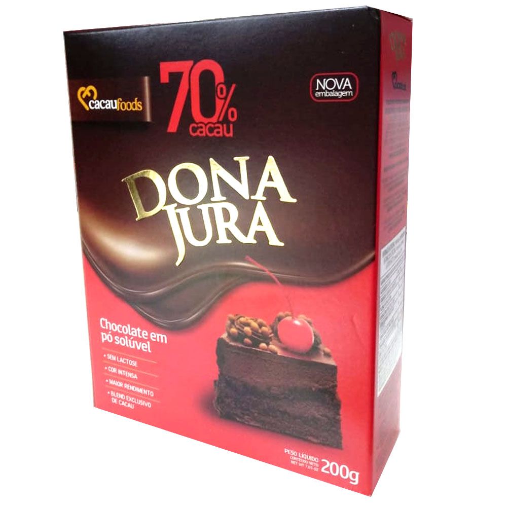 CHOCOLATE EM PO SOLUVEL 70% CACAU 200GRS