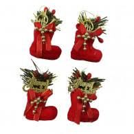 Pend Botas Vermelhas 5cm Kit com 4 Peças 