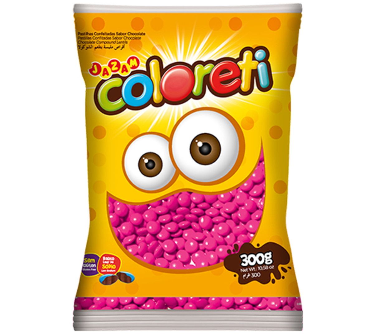 Confete de Chocolate Coloreti Rosa 300g –...