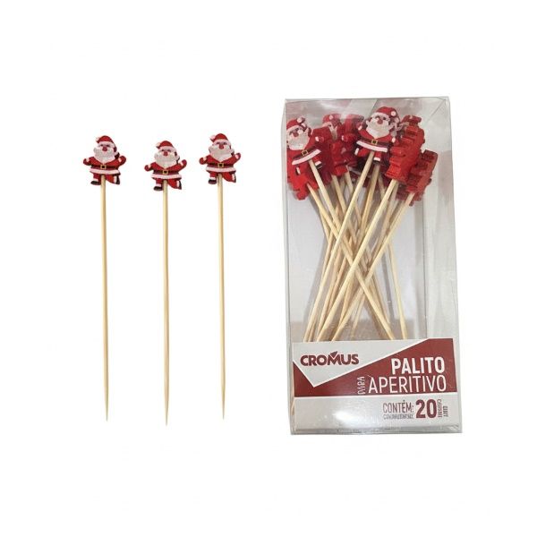 PALITO NOEL VRM/BCO/PTO 12cm C/20 
