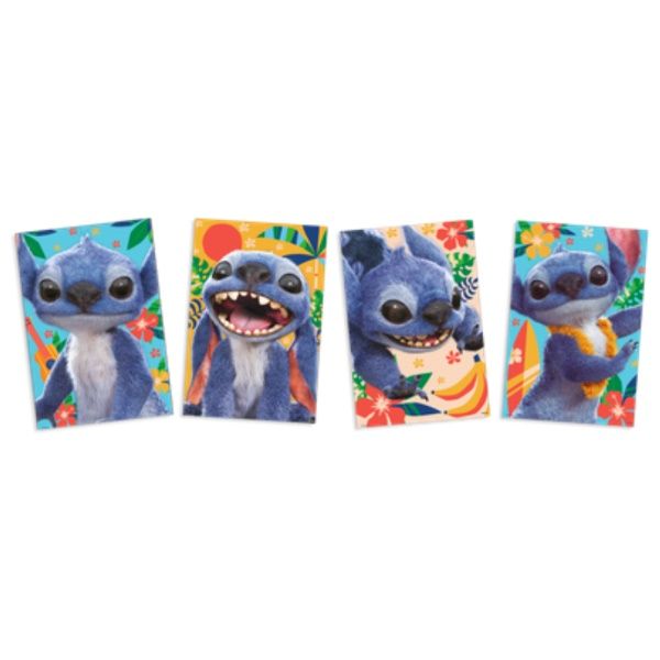 Quadros Decorativos C/ 4 Lilo e Stitch Li...
