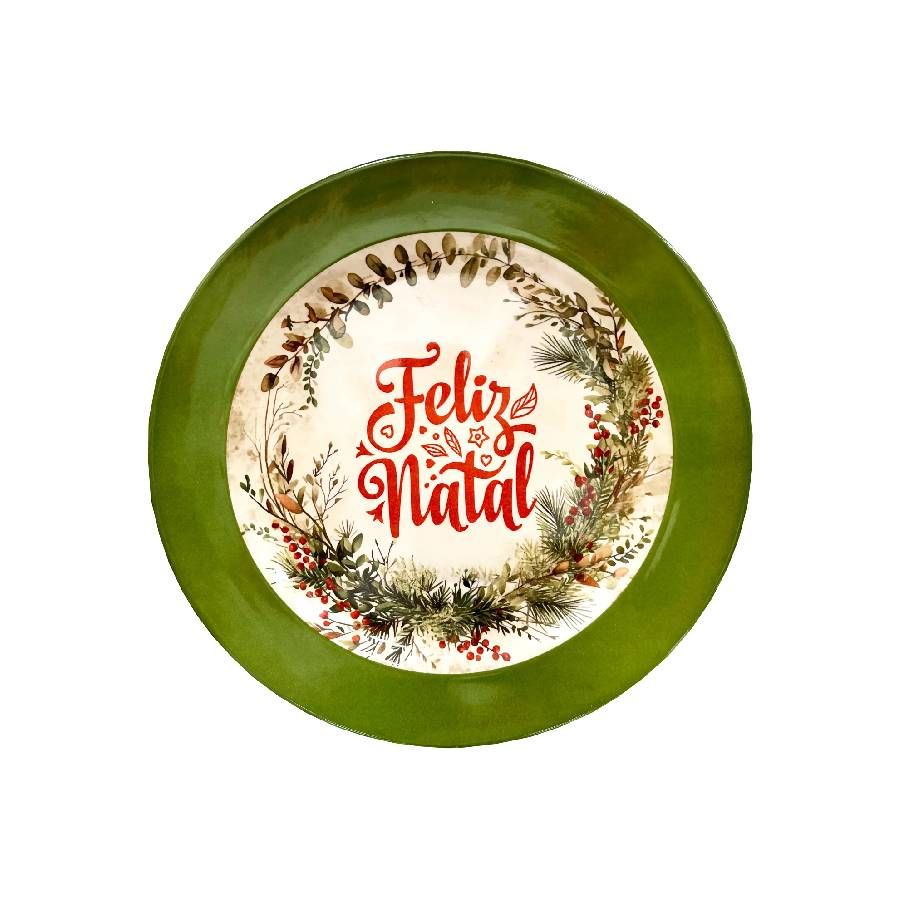 PRATO DE MELAMINA REDONDO JANTAR GUIRLAND...