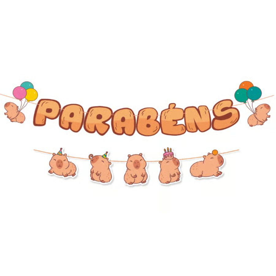Faixa Parabéns Capivara – 1 Unidade – Reg... Faixa Parabéns Capivara – 1 Unidade – Reg...