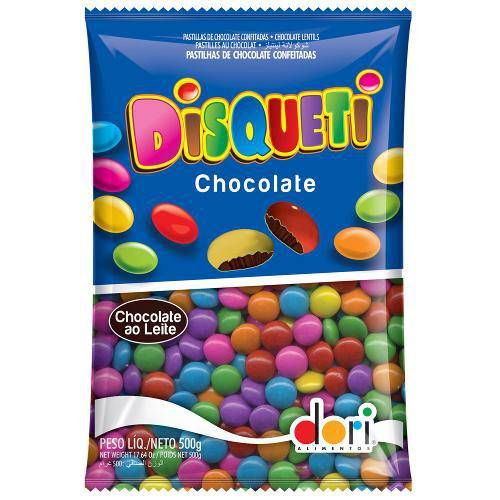 Confete de Chocolate Disqueti Colorido 50...