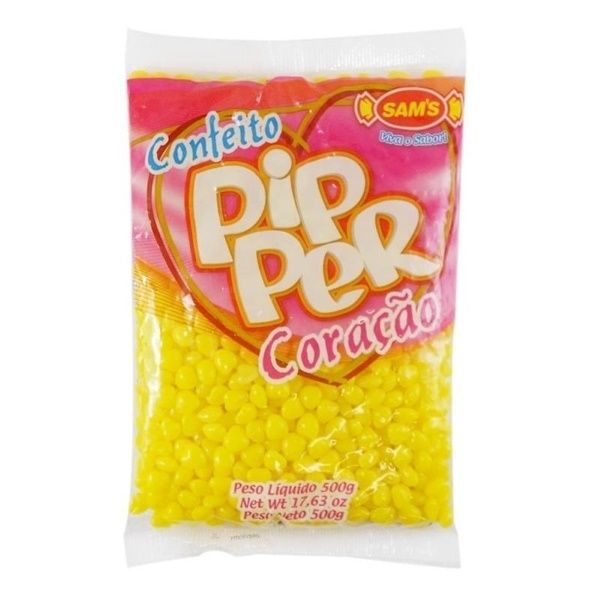 CONFEITO CORAÇÃO AMARELO ABACAXI 500G 129