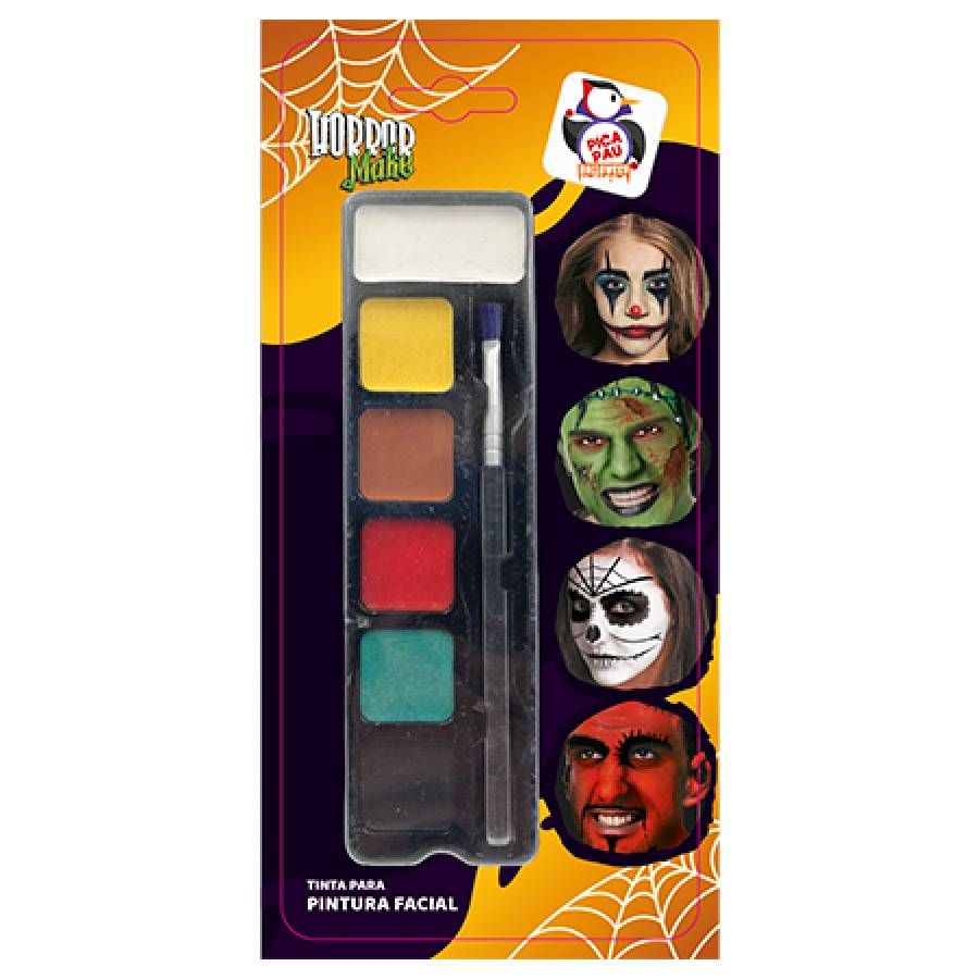 Tinta Pintura Facial Kit 6 Cores Pincel F...