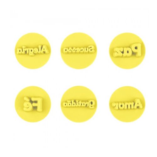 KIT CARIMBOS BONS DESEJOS AMARELO (5 cm)