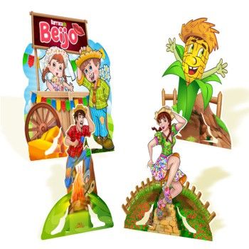 Enfeite de Mesa Junina com 4 Unidades – F...