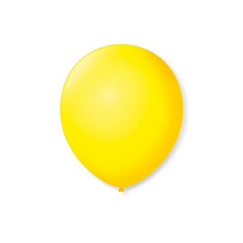 Balão nº 8 Liso Tradicional Amarelo Pacot...