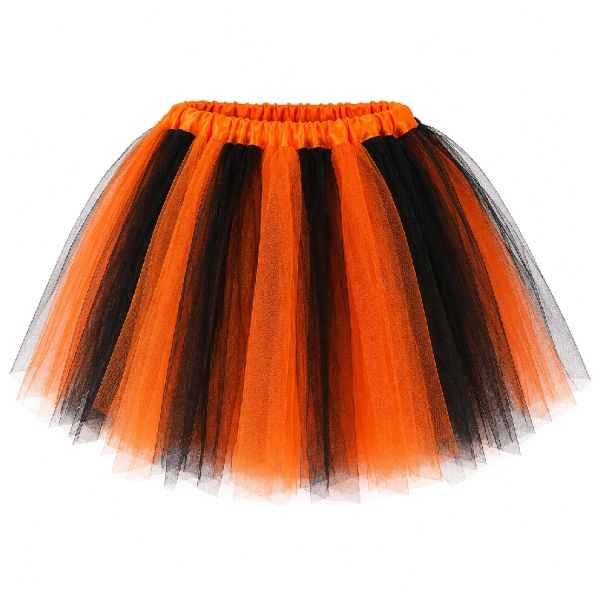 Saia Tutu Halloween Infantil Tule Preto L...
