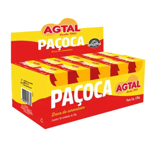Paçoca Agtal Retangular Embalagem C/50 - 1kg