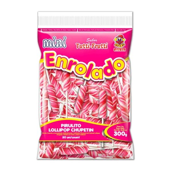 Mini Pirulito Enrolado Rosa – 300g – Paco...
