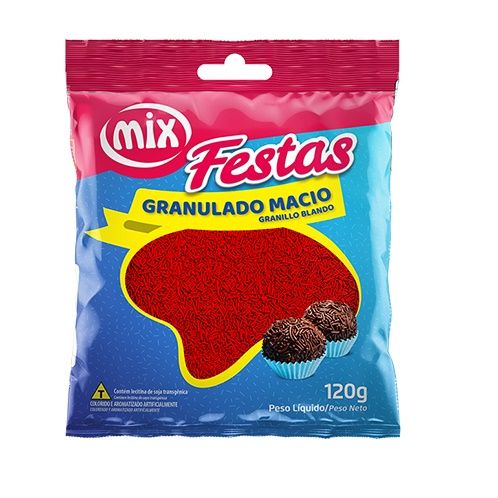 Confeito Granulado Macio Vermelho 120g – MIX