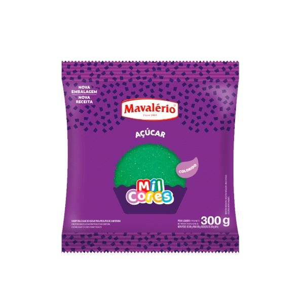 Açúcar Colorido Verde 300g – Mavalério