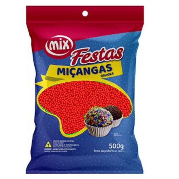 Confeito Miçanga Vermelho 500g – Mix Confeito Miçanga Vermelho 500g – Mix
