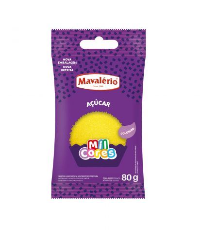 Açúcar Colorido Amarelo 80g – Mavalério