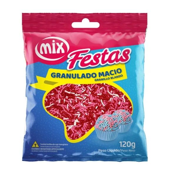Granulado Macio Vermelho, Branco e Rosa 1...