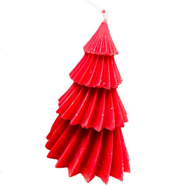 Vela Decorativa Árvore Vermelha  7,5cm
