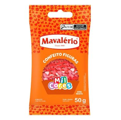 Confeito Figura Coração Mil Cores 50g – M...