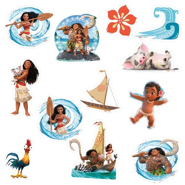 MINI PERSONAGENS DECORATIVOS MOANA 12 un.