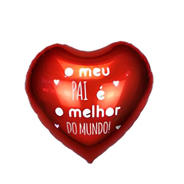 Balão Vermelho Coração Dia dos Pais 45cm ...
