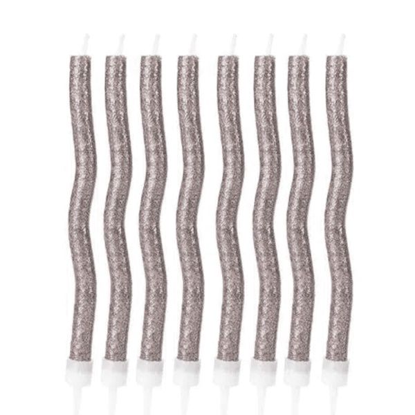 Vela Espiral (8 Unid) - Cores - Silver Fe...