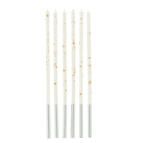 Vela Palito Gigante Branca com Dourado – ...