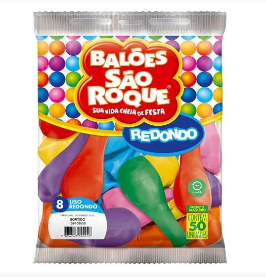 Balão 8" Liso Redondo Sortido Pacote com ... Balão 8" Liso Redondo Sortido Pacote com ...