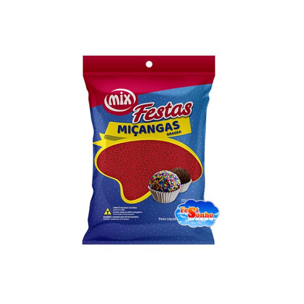 Confeito Miçanga Vermelha 100g – MIX